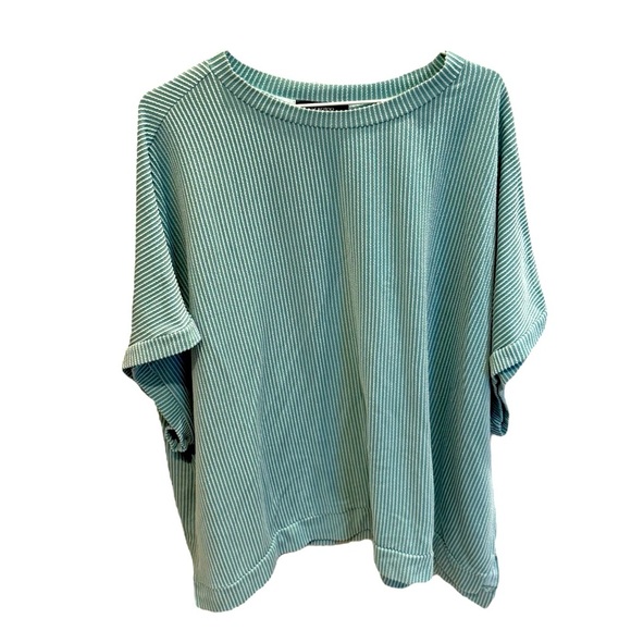 Dokotoo Women's Casual Oversized Short Sleeve Solid Color Loose Texture 2XL - Picture 2 of 4